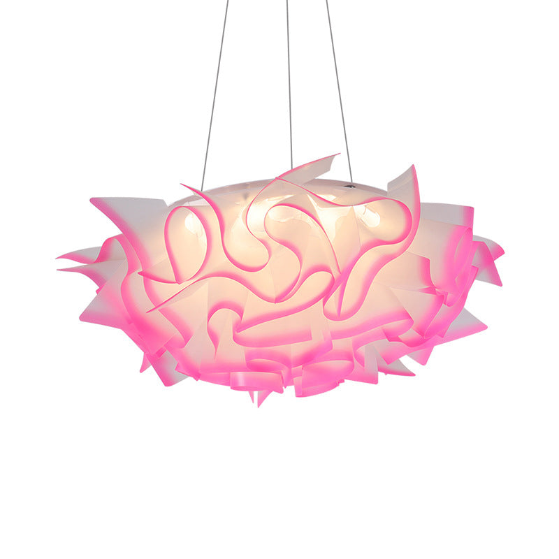 Flower Design Pendant Light Art Deco Acrylic 1 Light Pink/Orange/Blue Ceiling Pendant for Dining Room Clearhalo 'Ceiling Lights' 'Modern Pendants' 'Modern' 'Pendant Lights' 'Pendants' Lighting' 208517