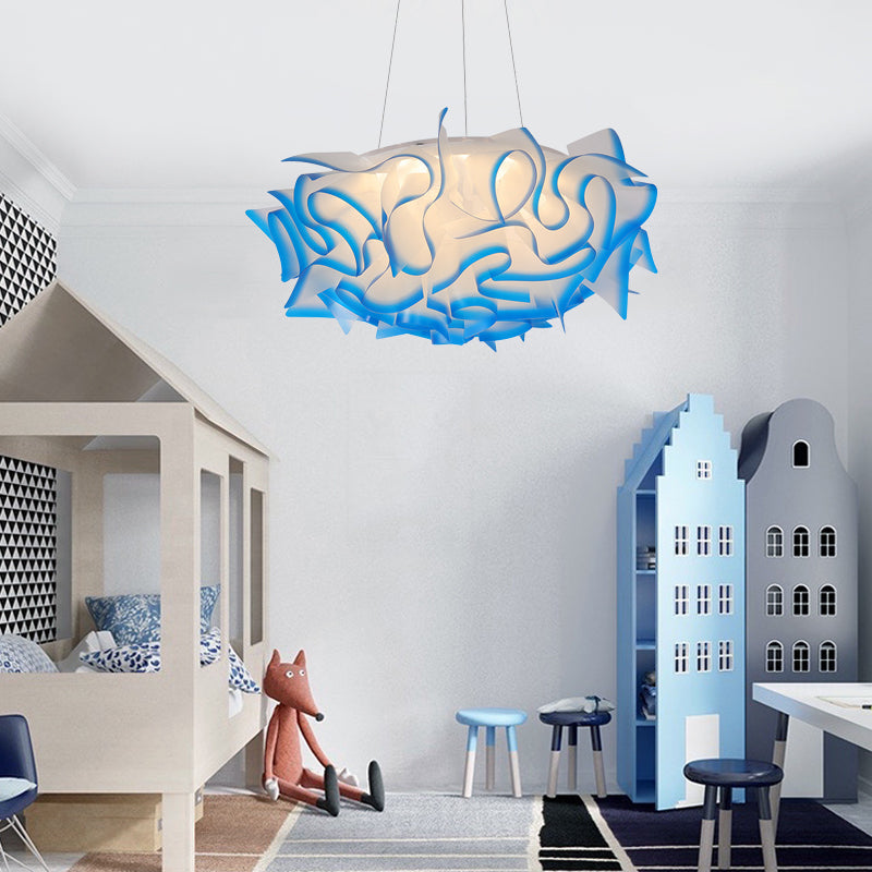 Flower Design Pendant Light Art Deco Acrylic 1 Light Pink/Orange/Blue Ceiling Pendant for Dining Room Clearhalo 'Ceiling Lights' 'Modern Pendants' 'Modern' 'Pendant Lights' 'Pendants' Lighting' 208519