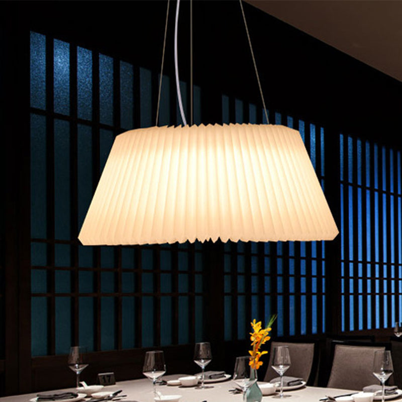 Modern Barrel Ceiling Pendant Plastic 1 Light Restaurant Pendant Lamp in White, 18"/22.5" Wide White 22.5" Clearhalo 'Ceiling Lights' 'Modern Pendants' 'Modern' 'Pendant Lights' 'Pendants' Lighting' 208529