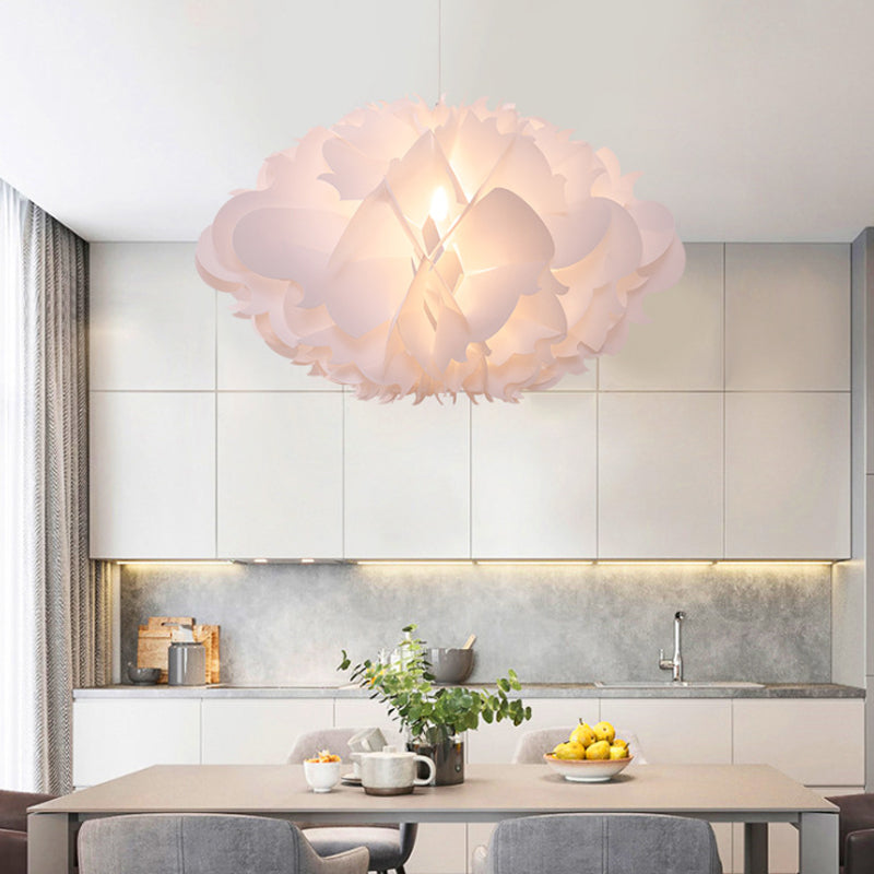 Cloud Hanging Ceiling Light Art Deco Acrylic 1 Light White Suspension Light for Dining Room, 16"/23.5" Wide White Clearhalo 'Ceiling Lights' 'Pendant Lights' 'Pendants' Lighting' 208532_d50138a2-7174-4ec8-bc1f-28c3c9969ea5