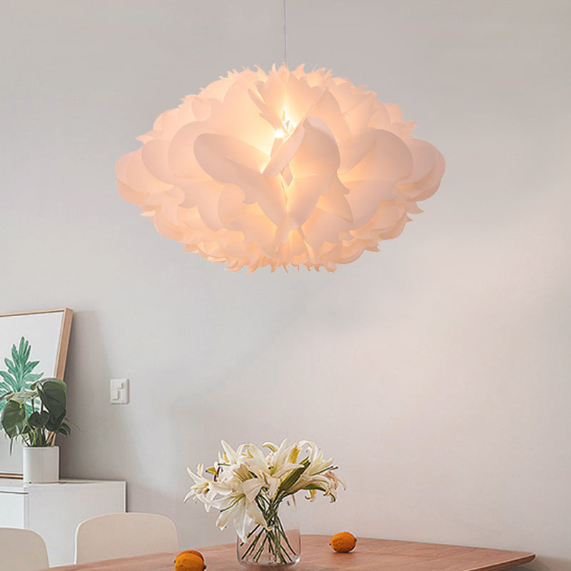 Cloud Hanging Ceiling Light Art Deco Acrylic 1 Light White Suspension Light for Dining Room, 16"/23.5" Wide Clearhalo 'Ceiling Lights' 'Pendant Lights' 'Pendants' Lighting' 208533