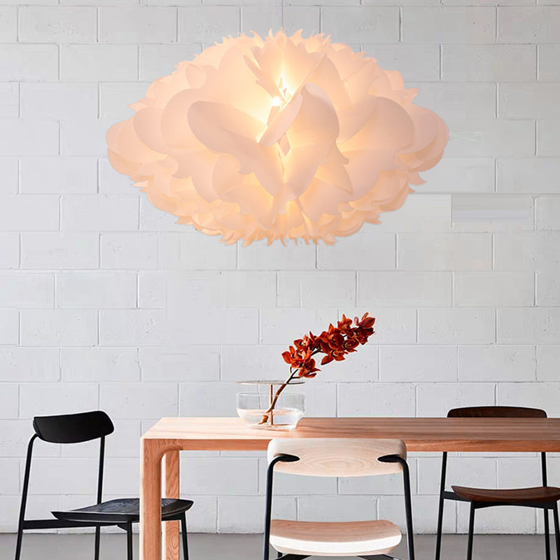 Cloud Hanging Ceiling Light Art Deco Acrylic 1 Light White Suspension Light for Dining Room, 16"/23.5" Wide Clearhalo 'Ceiling Lights' 'Pendant Lights' 'Pendants' Lighting' 208534