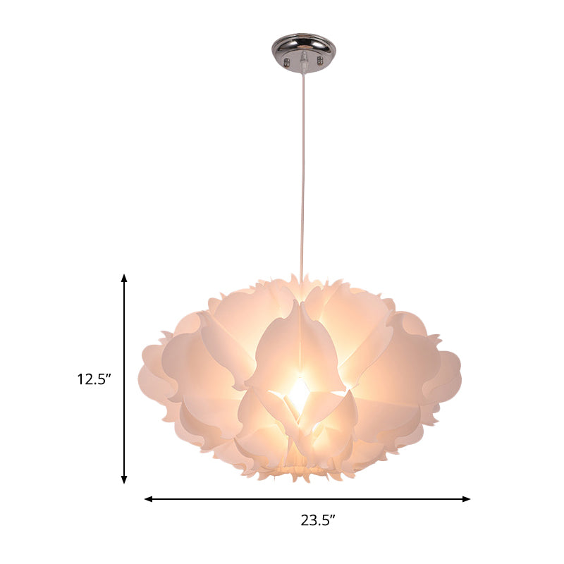 Cloud Hanging Ceiling Light Art Deco Acrylic 1 Light White Suspension Light for Dining Room, 16"/23.5" Wide Clearhalo 'Ceiling Lights' 'Pendant Lights' 'Pendants' Lighting' 208539