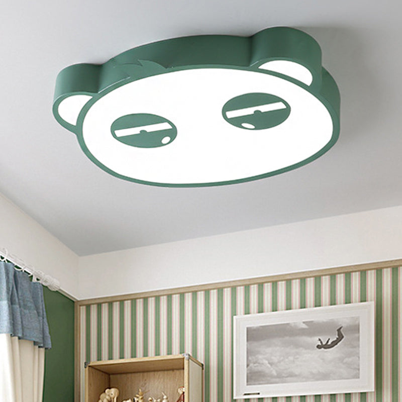 Nursing Room Panda Flushmount Light Acrylic Animal Candy Colored LED Ceiling Lamp Green Clearhalo 'Ceiling Lights' 'Close To Ceiling Lights' 'Close to ceiling' 'Flush mount' Lighting' 208576