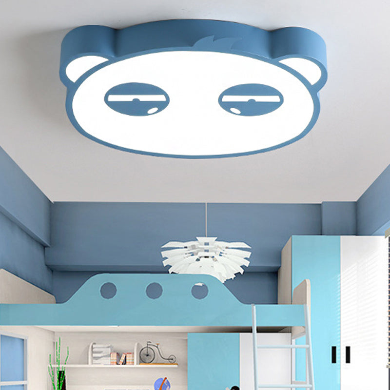 Nursing Room Panda Flushmount Light Acrylic Animal Candy Colored LED Ceiling Lamp Blue Clearhalo 'Ceiling Lights' 'Close To Ceiling Lights' 'Close to ceiling' 'Flush mount' Lighting' 208578