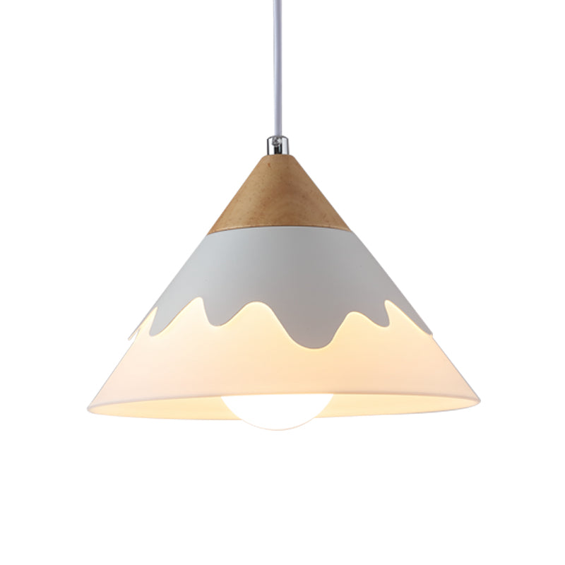 Modern Cone Hanging Lamp Metal 1 Light Dining Room Pendant Light Fixture in White/Gray/Black Clearhalo 'Ceiling Lights' 'Modern Pendants' 'Modern' 'Pendant Lights' 'Pendants' Lighting' 208640