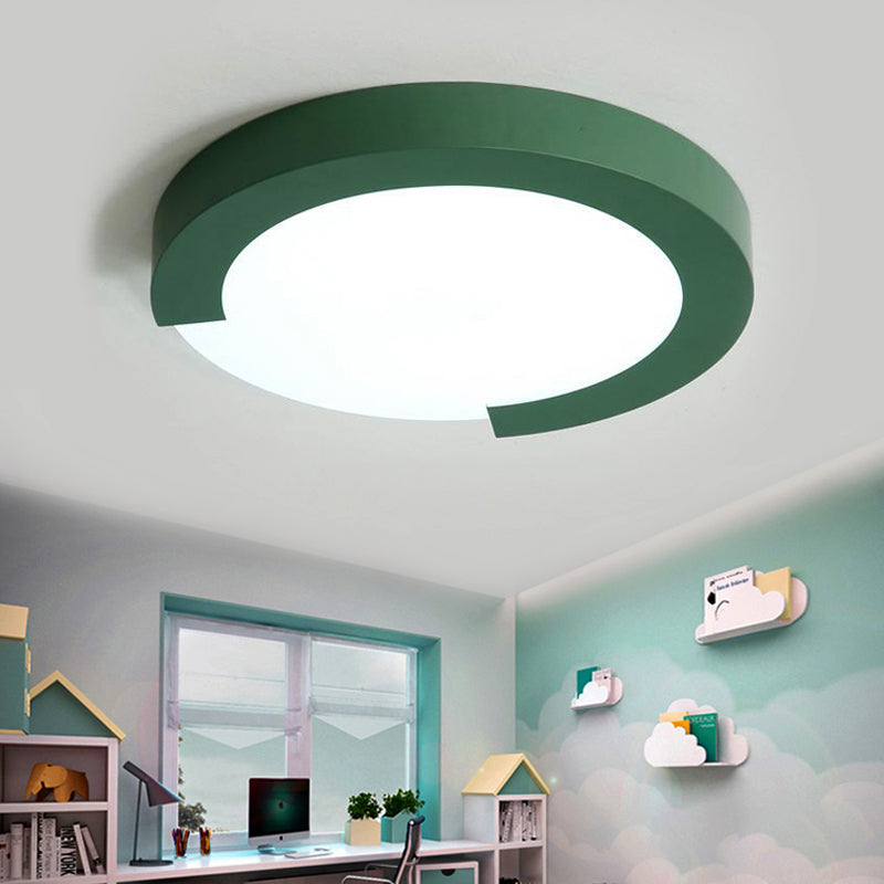 Kid Bedroom Circular Ceiling Mount Light Acrylic Simple Style Ceiling Lamp with Ring Clearhalo 'Ceiling Lights' 'Close To Ceiling Lights' 'Close to ceiling' Lighting' 208699