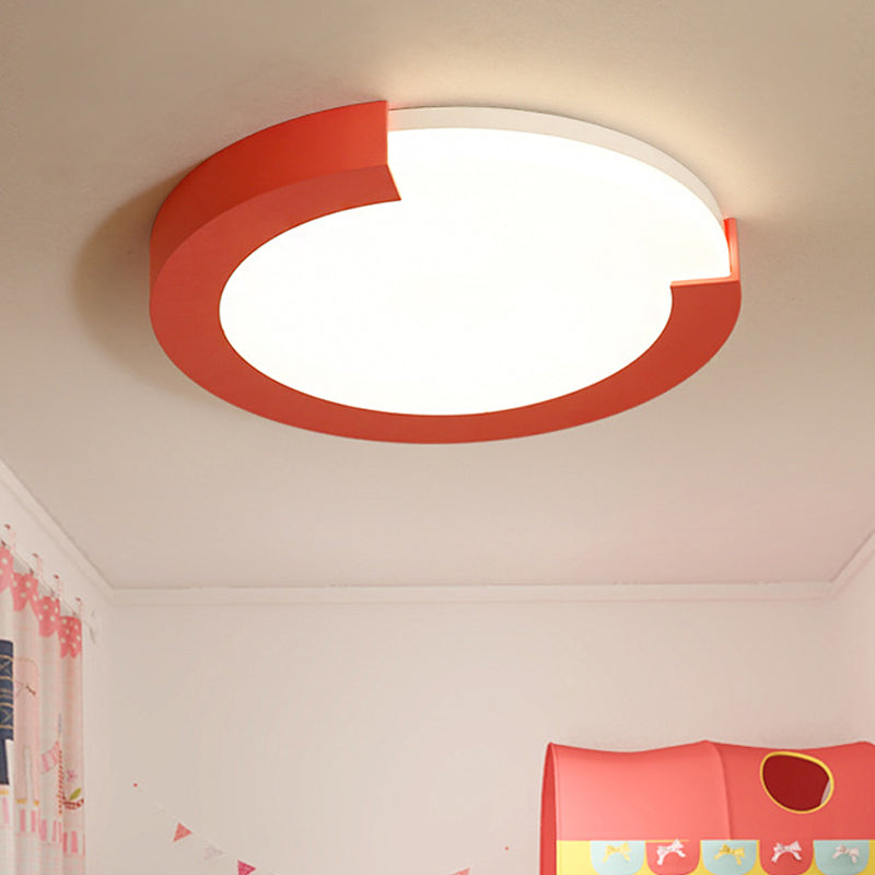 Kid Bedroom Circular Ceiling Mount Light Acrylic Simple Style Ceiling Lamp with Ring Pink Clearhalo 'Ceiling Lights' 'Close To Ceiling Lights' 'Close to ceiling' Lighting' 208700