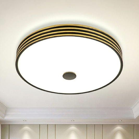 Retro Bowl LED Flush Mount Lighting Opal Glass Flush Mount Ceiling Light for Corridor Gold-Black Clearhalo 'Ceiling Lights' 'Close To Ceiling Lights' 'Close to ceiling' 'Flush mount' Lighting' 2091458