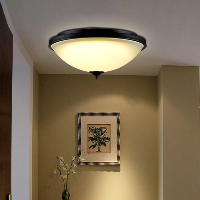 Brown-Black Shaded Flush Mount Lighting Retro Acrylic Single Bedroom Flush Mount Ceiling Light Brown-Black B Clearhalo 'Ceiling Lights' 'Close To Ceiling Lights' 'Close to ceiling' 'Flush mount' Lighting' 2091524