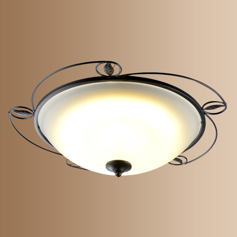 Brown-Black Shaded Flush Mount Lighting Retro Acrylic Single Bedroom Flush Mount Ceiling Light Brown-Black C Clearhalo 'Ceiling Lights' 'Close To Ceiling Lights' 'Close to ceiling' 'Flush mount' Lighting' 2091525