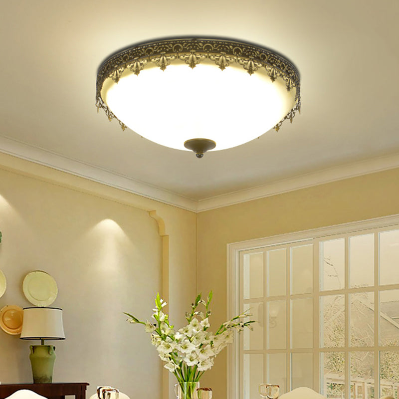 Brown-Black Shaded Flush Mount Lighting Retro Acrylic Single Bedroom Flush Mount Ceiling Light Brown-Black D Clearhalo 'Ceiling Lights' 'Close To Ceiling Lights' 'Close to ceiling' 'Flush mount' Lighting' 2091526