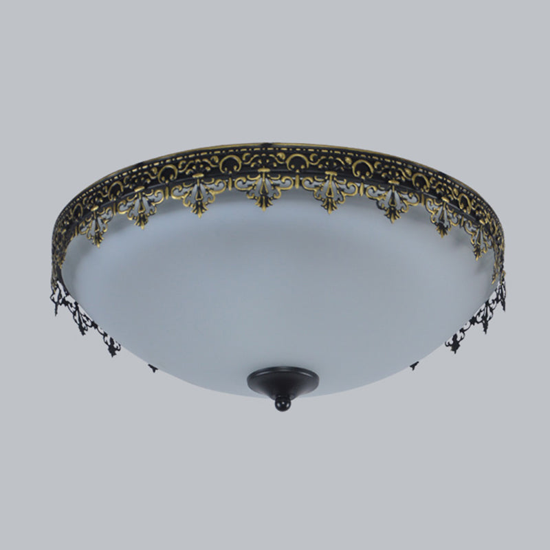 Brown-Black Shaded Flush Mount Lighting Retro Acrylic Single Bedroom Flush Mount Ceiling Light Clearhalo 'Ceiling Lights' 'Close To Ceiling Lights' 'Close to ceiling' 'Flush mount' Lighting' 2091527