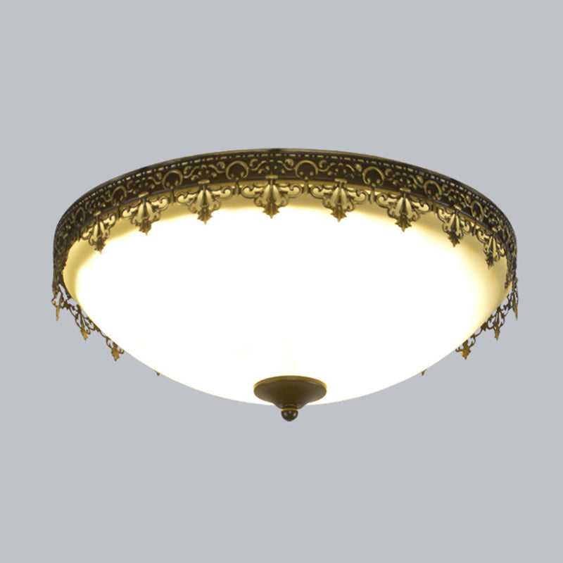 Brown-Black Shaded Flush Mount Lighting Retro Acrylic Single Bedroom Flush Mount Ceiling Light Clearhalo 'Ceiling Lights' 'Close To Ceiling Lights' 'Close to ceiling' 'Flush mount' Lighting' 2091528