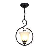 Black Bell Shade Ceiling Light Traditional Opal Glass 1 Head Dining Room Hooded Hanging Pendant Light Clearhalo 'Ceiling Lights' 'Lighting' 'Pendant Lights' 2091745_7f511742-9a38-42ed-a3d0-6f1d4b39cc7d