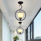 Black Bell Shade Ceiling Light Traditional Opal Glass 1��Head Dining Room Hooded Hanging Pendant Light Black D Clearhalo 'Ceiling Lights' 'Glass shade' 'Glass' 'Pendant Lights' 'Pendants' Lighting' 2091746