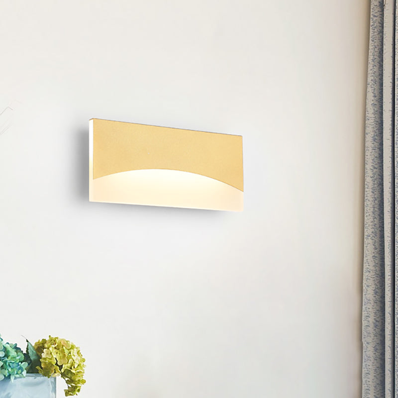 Rectangular Bedside Wall Light Fixture Acrylic Contemporary White/Gold Sconce Light in Warm/White Light Gold Clearhalo 'Modern wall lights' 'Modern' 'Wall Lamps & Sconces' 'Wall Lights' Lighting' 209482