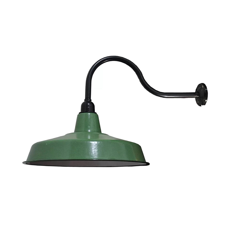 Vintage Style Barn Wall Light Fixture 14"/16" Dia 1 Bulb Metal Sconce Wall Lighting in Green for Restaurant Clearhalo 'Art deco wall lights' 'Cast Iron' 'Glass' 'Industrial wall lights' 'Industrial' 'Middle century wall lights' 'Modern' 'Rustic wall lights' 'Tiffany' 'Traditional wall lights' 'Wall Lamps & Sconces' 'Wall Lights' Lighting' 209605