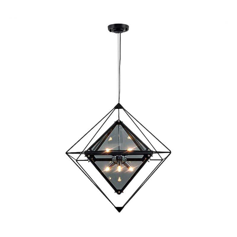 Contemporary Polygon Ceiling Pendant Light Amber/Smoke Gray Glass 1 Light Dining Room Suspension Light, 8"/16" Wide Clearhalo 'Ceiling Lights' 'Chandeliers' 'Glass shade' 'Glass' 'Modern Pendants' 'Modern' 'Pendant Lights' 'Pendants' Lighting' 209806