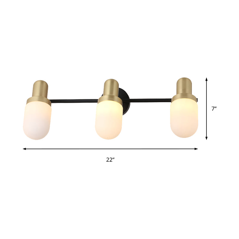 Modern Capsule Glass Sconce Light 1/2/3 Lights Wall Mount Light with Black Arm and Backplate Clearhalo 'Cast Iron' 'Glass' 'Industrial' 'Modern wall lights' 'Modern' 'Tiffany' 'Traditional wall lights' 'Wall Lamps & Sconces' 'Wall Lights' Lighting' 210121