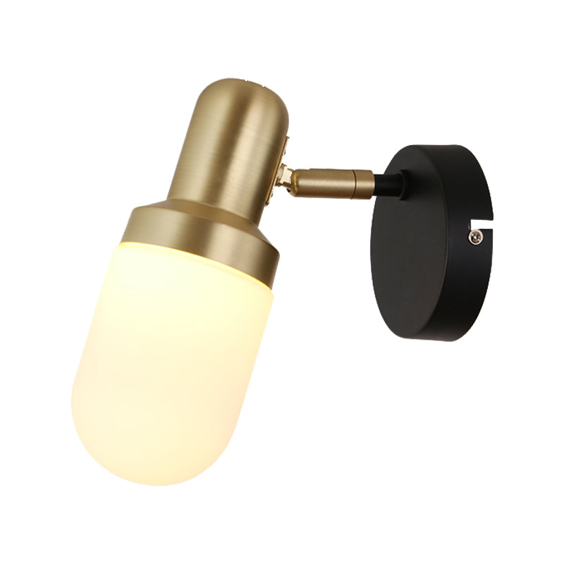 Modern Capsule Glass Sconce Light 1/2/3 Lights Wall Mount Light with Black Arm and Backplate Clearhalo 'Cast Iron' 'Glass' 'Industrial' 'Modern wall lights' 'Modern' 'Tiffany' 'Traditional wall lights' 'Wall Lamps & Sconces' 'Wall Lights' Lighting' 210128