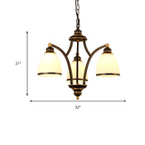 3/6/8 Bulbs Tapered Chandelier Light Traditional Black Frosted Glass Hanging Ceiling Fixture for Corridor Clearhalo 'Ceiling Lights' 'Chandeliers' Lighting' options 210214