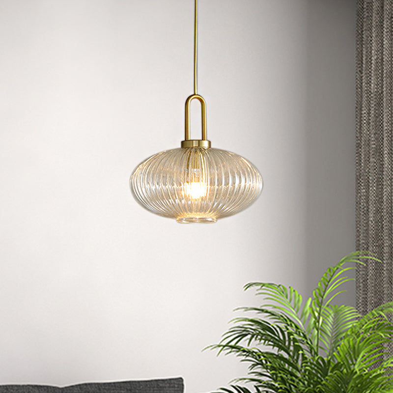 Clear Ribbed Glass Cylindrical/Drum/Globe Pendant Modernist 1 Light 6"/8"/12" Wide Gold Hanging Lamp Fixture for Kitchen Clear 12" Clearhalo 'Ceiling Lights' 'Glass shade' 'Glass' 'Modern Pendants' 'Modern' 'Pendant Lights' 'Pendants' Lighting' 210232