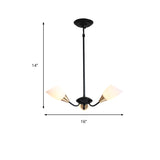 Black 3/6/8 Lights Pendant Chandelier Classic Frosted Glass Oval Shade Hanging Light with Sputnik Design Clearhalo 'Ceiling Lights' 'Chandeliers' Lighting' options 210488