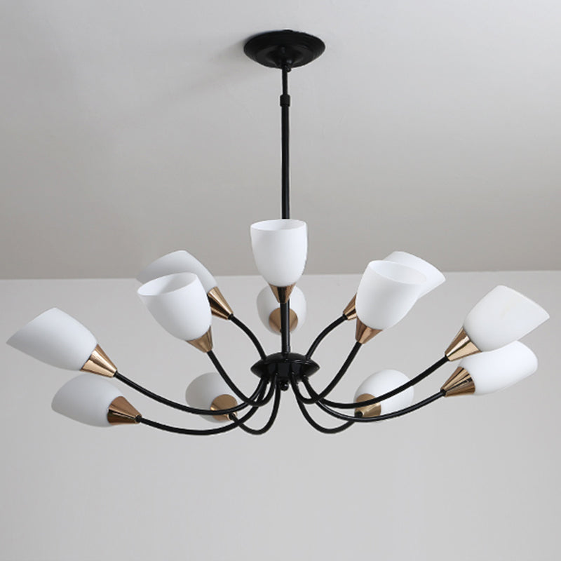 12 Lights Ceiling Light Traditional Oval Frosted Glass Hanging Chandelier in Black for Living Room Black Clearhalo 'Ceiling Lights' 'Chandeliers' Lighting' options 210501_0e218dfb-17e6-4bc6-a1cb-e0b9ebbcd1e4