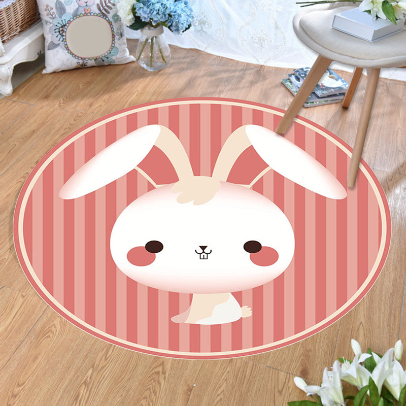 Aesthetics Animal Pattern Rug Multi Colored Cartoon Carpet Polyester Machine Washable Anti-Slip Backing Pet Friendly Rug for Child Room Orange Red Clearhalo 'Area Rug' 'Rug' 2105962