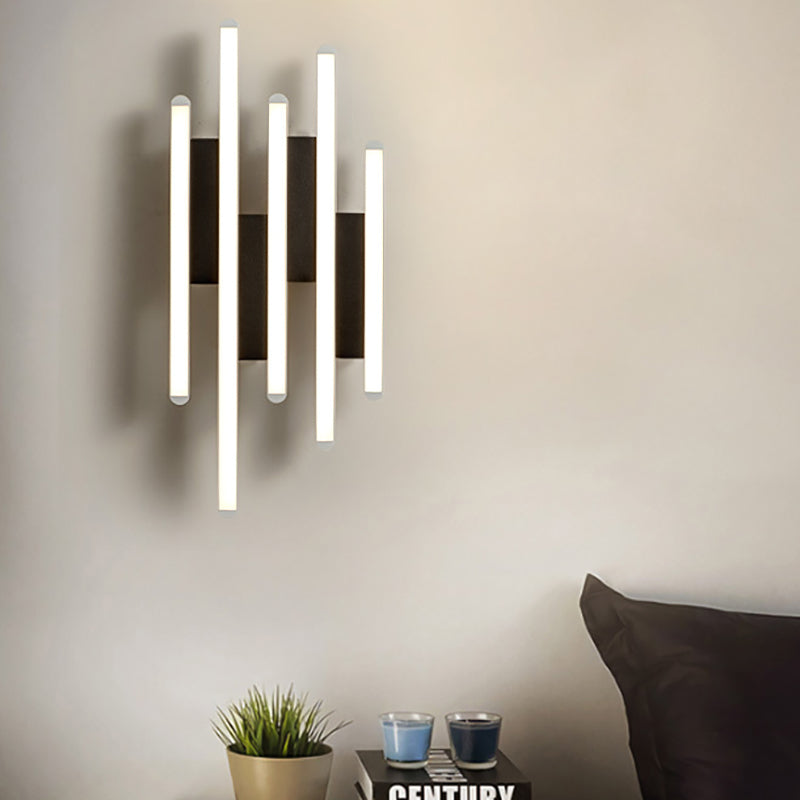 Modern Linear Wall Mounted Light Acrylic White Bedside LED Wall Sconce in Warm/White Light, 12.5"/16.5"/20.5" H White 20.5" Clearhalo 'Modern wall lights' 'Modern' 'Wall Lamps & Sconces' 'Wall Lights' Lighting' 210612