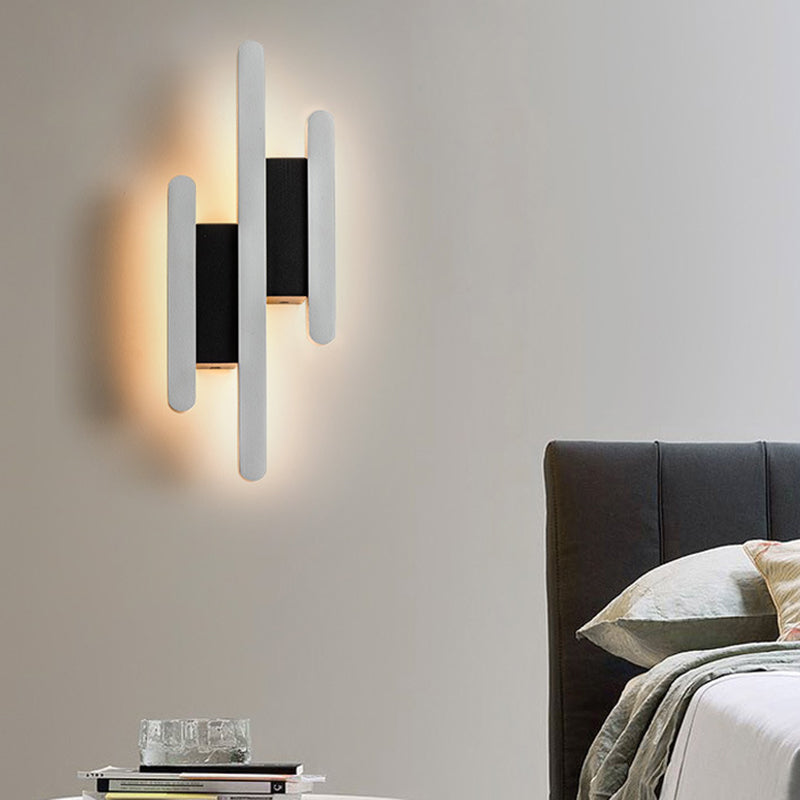 Modern Linear Wall Mounted Light Acrylic White Bedside LED Wall Sconce in Warm/White Light, 12.5"/16.5"/20.5" H White Clearhalo 'Modern wall lights' 'Modern' 'Wall Lamps & Sconces' 'Wall Lights' Lighting' 210617