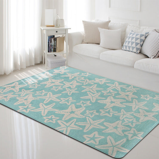 Multi-Color Marine Life Rug Polyester Nordic Area Rug Washable Pet Friendly Anti-Slip Carpet for Living Room Light Green Clearhalo 'Area Rug' 'Rug' 2106207