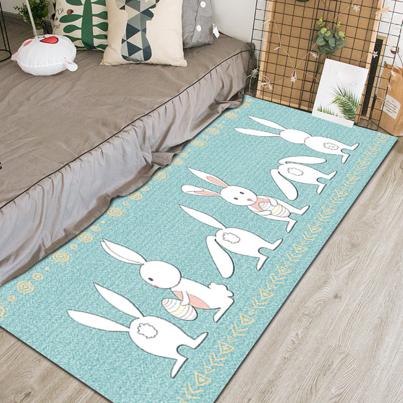 Chic Animal Pattern Indoor Rug Multi-Color Cartoon Carpet Synthetics Non-Slip Pet Friendly Washable Rug for Kindergarten Aqua Clearhalo 'Area Rug' 'Rug' 2106228