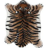 Brown Scandinavian Rug Synthetics Tiger Print Carpet Non-Slip Backing Machine Washable Pet Friendly Rug for Bedroom Brown Design 2 Clearhalo 'Area Rug' 'Casual' 'Rugs' Rug' 2106649