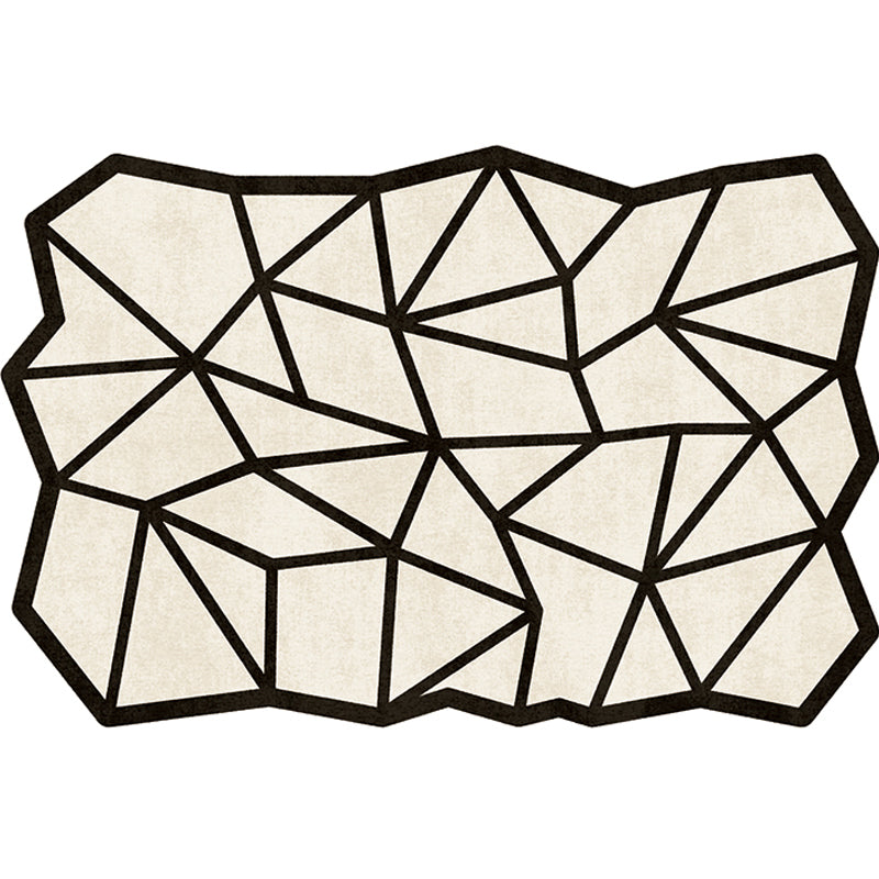 Unique Morandi-Color Geometric Shape Rug Synthetics Modern Rug Machine Washable Anti-Slip Stain Resistant Rug for Home Khaki Clearhalo 'Area Rug' 'Rug' 2106677