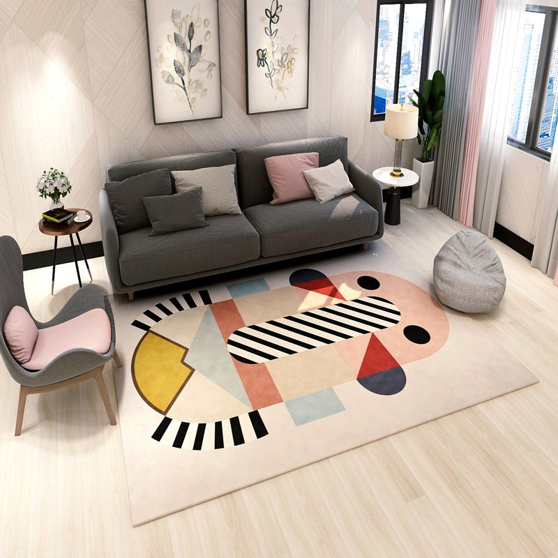 Aesthetics Mid-Century Rug Multi Color Geometric Rug Stain Resistant Anti-Slip Machine Washable Rug for Living Room Black Clearhalo 'Area Rug' 'Rug' 2106814