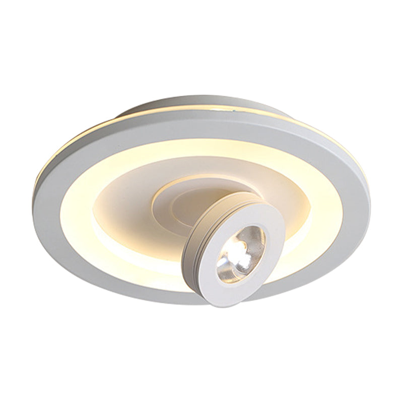 Acrylic Square/Round Flush Mount Modernist Led White/Black Flush Ceiling Light Fixture in Warm/White Light Clearhalo 'Ceiling Lights' 'Close To Ceiling Lights' 'Close to ceiling' 'Flush mount' Lighting' 210691