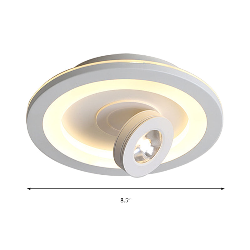 Acrylic Square/Round Flush Mount Modernist Led White/Black Flush Ceiling Light Fixture in Warm/White Light Clearhalo 'Ceiling Lights' 'Close To Ceiling Lights' 'Close to ceiling' 'Flush mount' Lighting' 210692