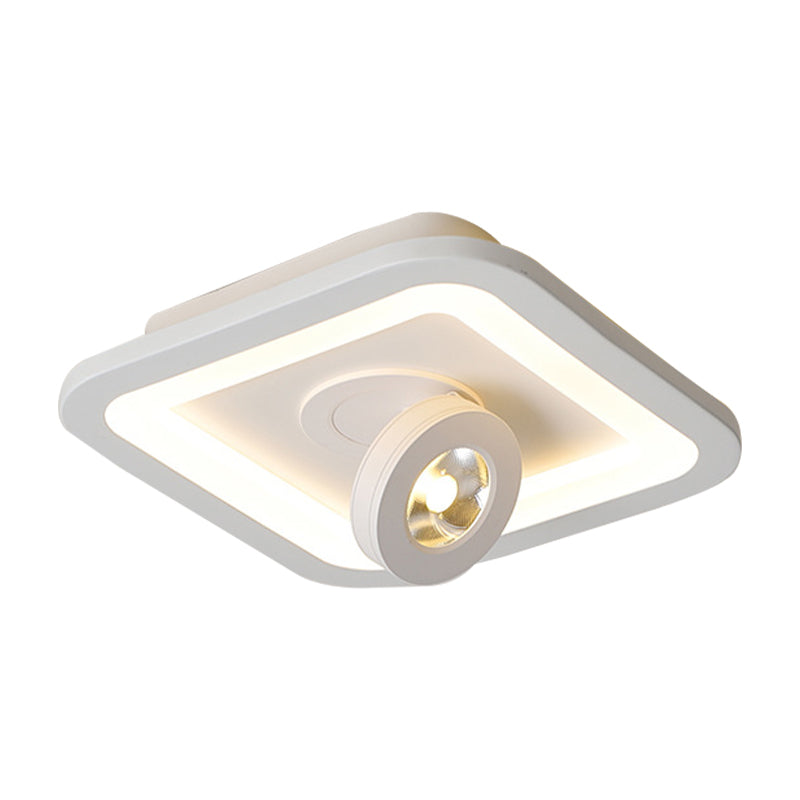 Acrylic Square/Round Flush Mount Modernist Led White/Black Flush Ceiling Light Fixture in Warm/White Light Clearhalo 'Ceiling Lights' 'Close To Ceiling Lights' 'Close to ceiling' 'Flush mount' Lighting' 210694