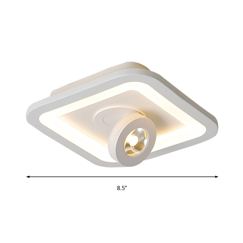 Acrylic Square/Round Flush Mount Modernist Led White/Black Flush Ceiling Light Fixture in Warm/White Light Clearhalo 'Ceiling Lights' 'Close To Ceiling Lights' 'Close to ceiling' 'Flush mount' Lighting' 210695