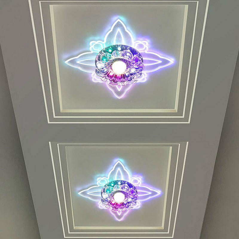 Blossom LED Flush Mount Light Simplicity Crystal Corridor Flush Mount Ceiling Light in Clear Clear Multi Color Clearhalo 'Ceiling Lights' 'Close To Ceiling Lights' 'Close to ceiling' 'Flush mount' Lighting' 2106966