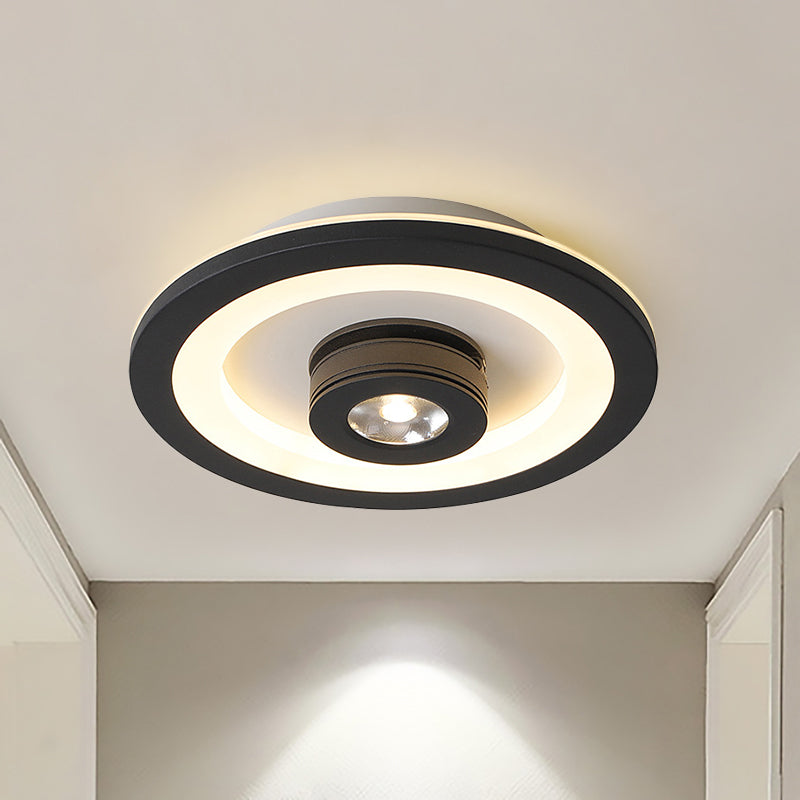 Acrylic Square/Round Flush Mount Modernist Led White/Black Flush Ceiling Light Fixture in Warm/White Light Clearhalo 'Ceiling Lights' 'Close To Ceiling Lights' 'Close to ceiling' 'Flush mount' Lighting' 210697