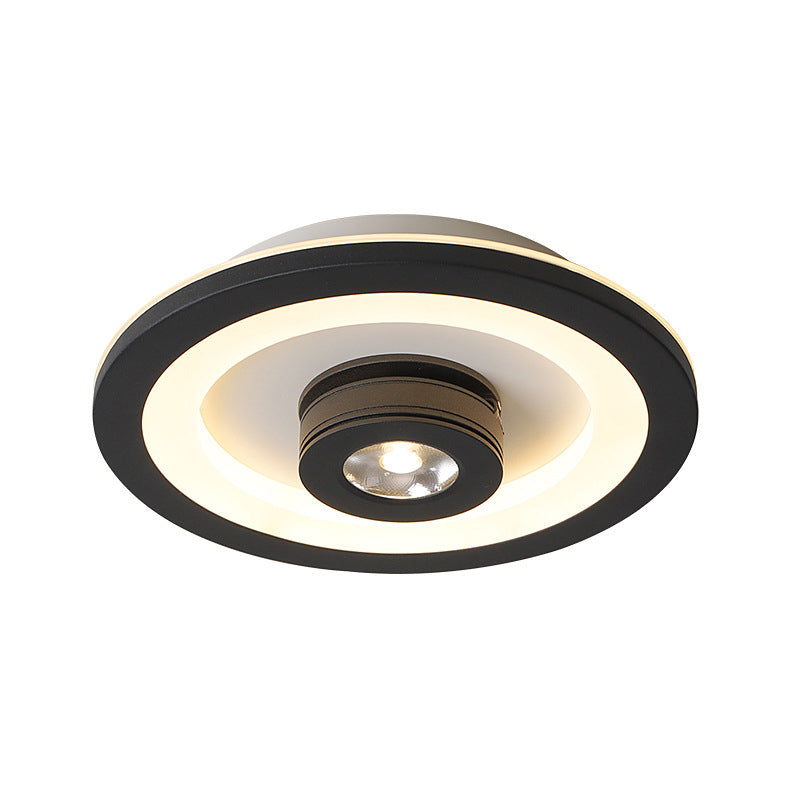 Acrylic Square/Round Flush Mount Modernist Led White/Black Flush Ceiling Light Fixture in Warm/White Light Clearhalo 'Ceiling Lights' 'Close To Ceiling Lights' 'Close to ceiling' 'Flush mount' Lighting' 210698