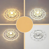 Clear Flower LED Flush Mount Light Simplicity Crystal Flush Mount Ceiling Light for Entryway Clear 5w Third Gear Clearhalo 'Ceiling Lights' 'Close To Ceiling Lights' 'Close to ceiling' 'Flush mount' Lighting' 2107039