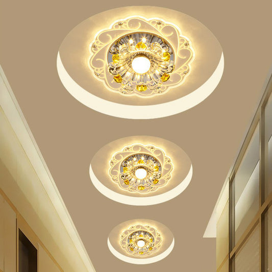 Blossom Flush Light Modern Style Crystal Clear LED Flush Ceiling Light Fixture for Hallway Clear Warm Clearhalo 'Ceiling Lights' 'Close To Ceiling Lights' 'Close to ceiling' 'Flush mount' Lighting' 2107045