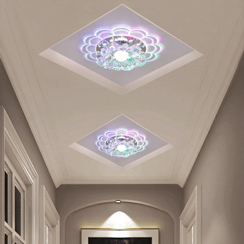 Clear Blossom LED Flush Mount Modern Crystal Flushmount Ceiling Light for Entryway Clear Multi Color Clearhalo 'Ceiling Lights' 'Close To Ceiling Lights' 'Close to ceiling' 'Flush mount' Lighting' 2107106