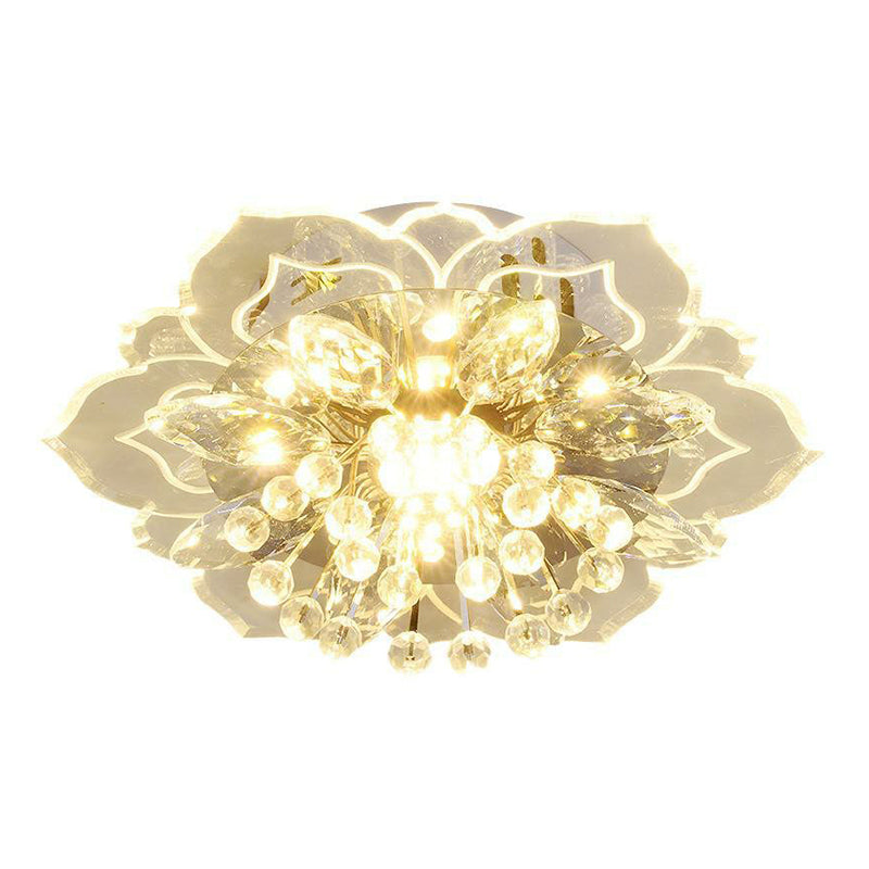 Blossom Crystal Flush Ceiling Light Contemporary Clear LED Flush Mount Lighting Fixture Clearhalo 'Ceiling Lights' 'Close To Ceiling Lights' 'Close to ceiling' 'Flush mount' Lighting' 2107153