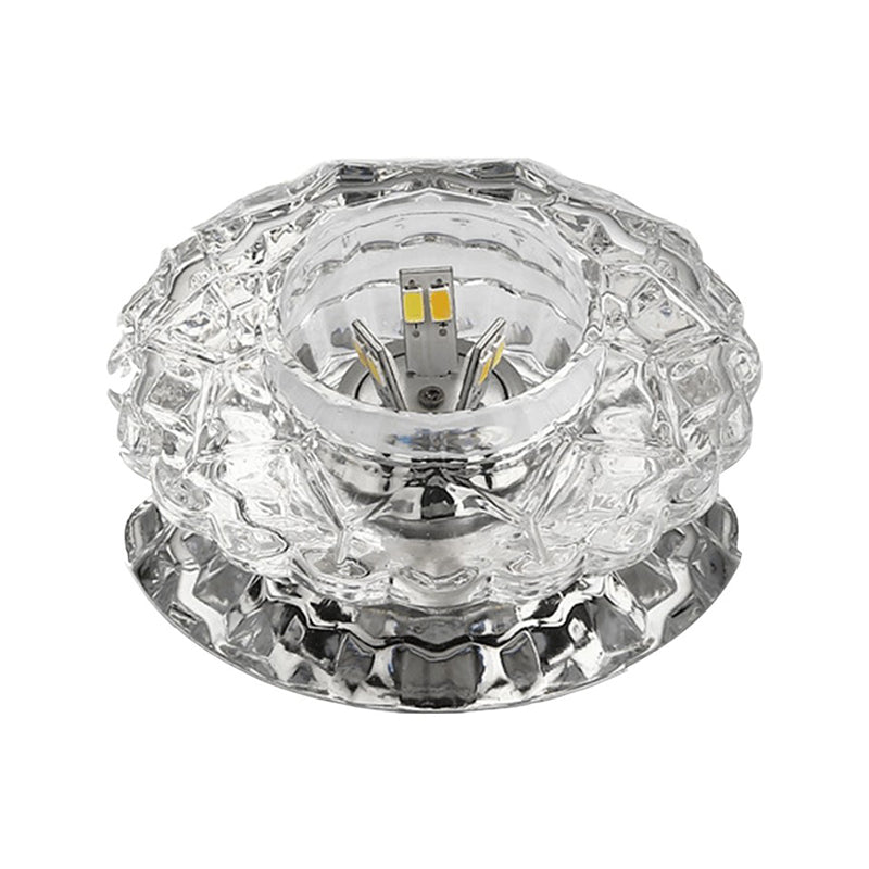 Floral Flush Ceiling Light Contemporary Crystal Corridor LED Flush Mount Lighting Fixture in Clear Clearhalo 'Ceiling Lights' 'Close To Ceiling Lights' 'Close to ceiling' 'Flush mount' Lighting' 2107194