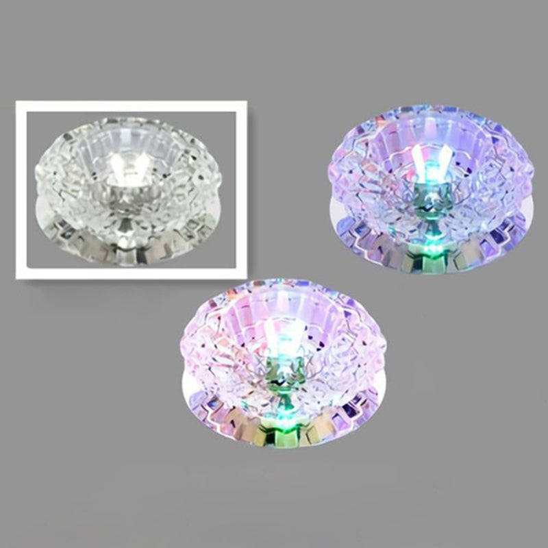 Floral Flush Ceiling Light Contemporary Crystal Corridor LED Flush Mount Lighting Fixture in Clear Clear Third Gear Clearhalo 'Ceiling Lights' 'Close To Ceiling Lights' 'Close to ceiling' 'Flush mount' Lighting' 2107201